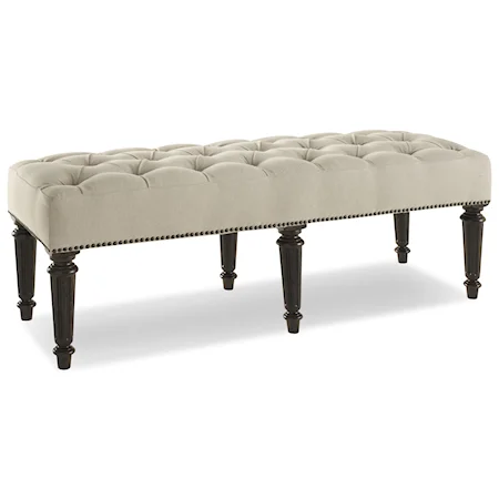 Farrell Bench with Tufted Fabric Seat